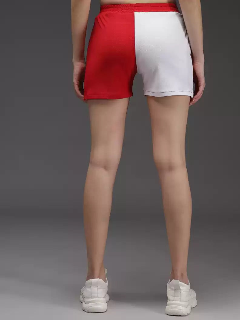 TANDUL  Color Block Women Red, White Regular Shorts