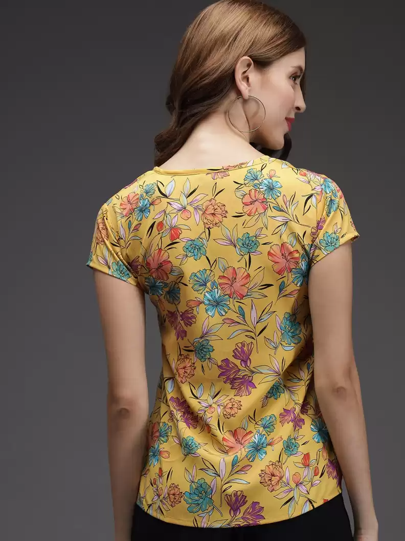 TANDUL  Casual Regular Sleeves Floral Print Women Multicolor Top