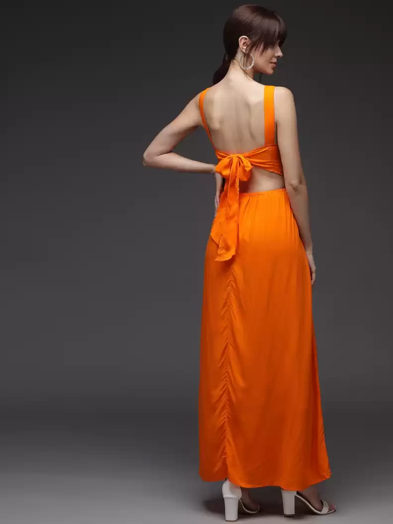 TANDUL  Women Fit and Flare Orange Dress