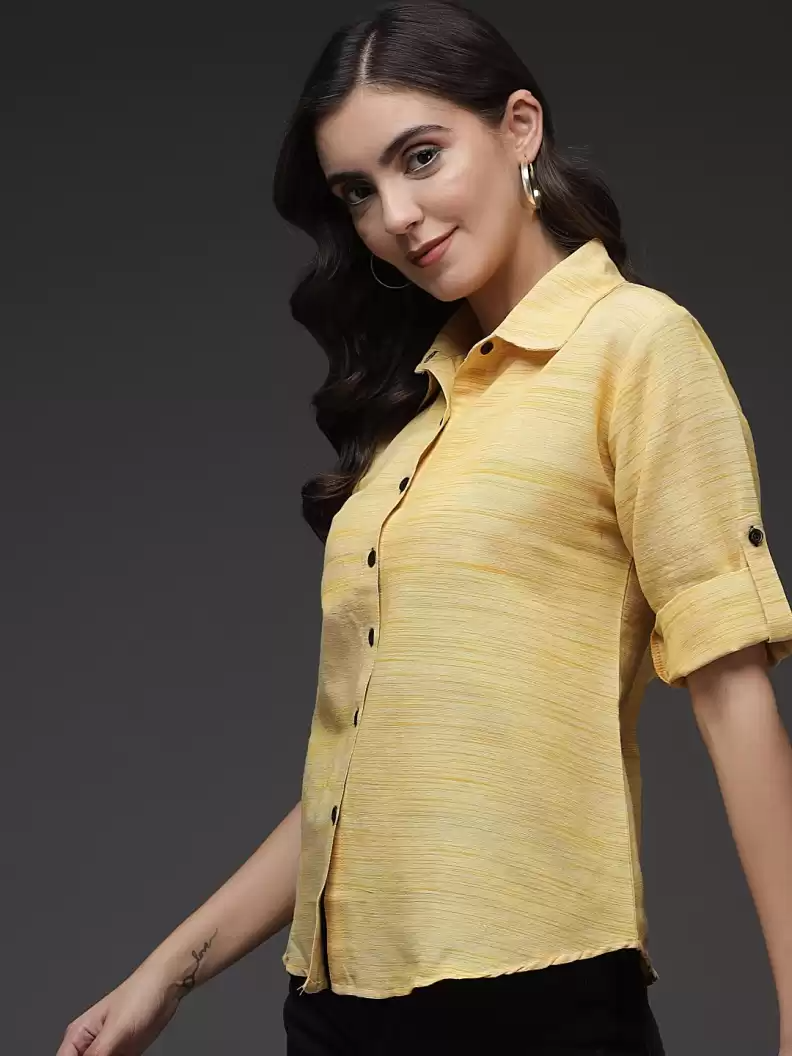 TANDUL  Women Regular Fit Printed Button Down Collar Formal Shirt