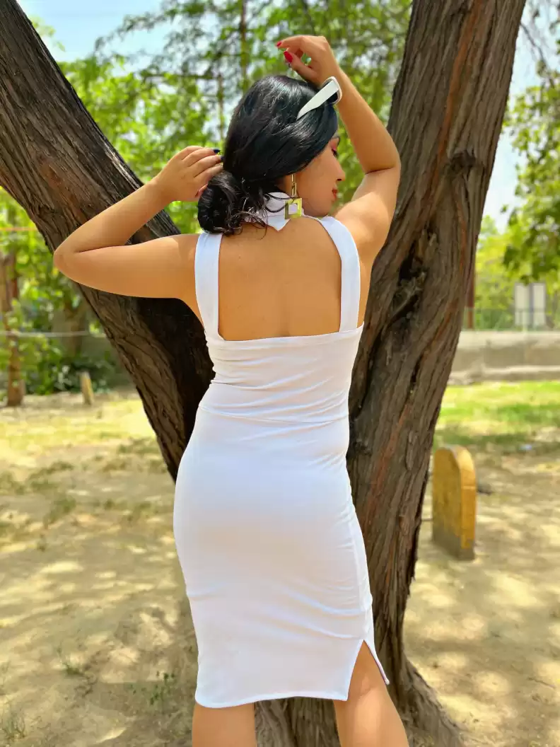 TANDUL  Women Bodycon White Dress