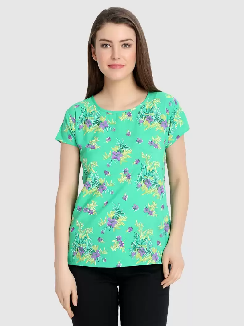 TANDUL  Casual Regular Sleeves Printed Women Multicolor Top