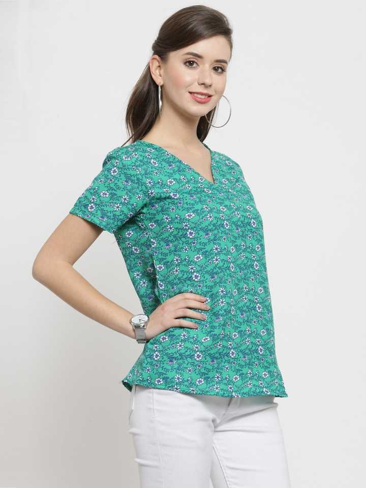 Casual Regular Sleeves Printed Women Multicolor Top