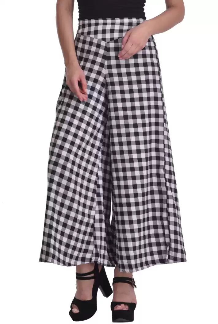 TANDUL  Flared Women Multicolor Poly Crepe Trousers