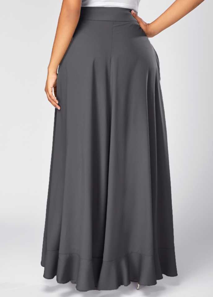 TANDUL  Women Solid Flared Grey Skirt