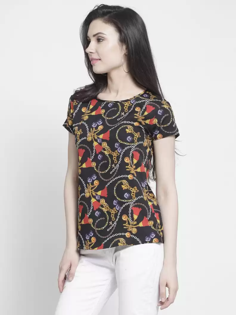 TANDUL  Casual Regular Sleeves Printed Women Multicolor Top