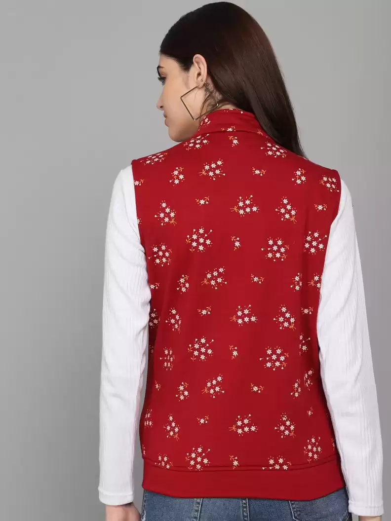 TANDUL  Sleeveless Printed Women Casual Jacket