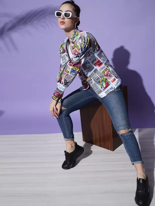 Women Printed Casual Jacket