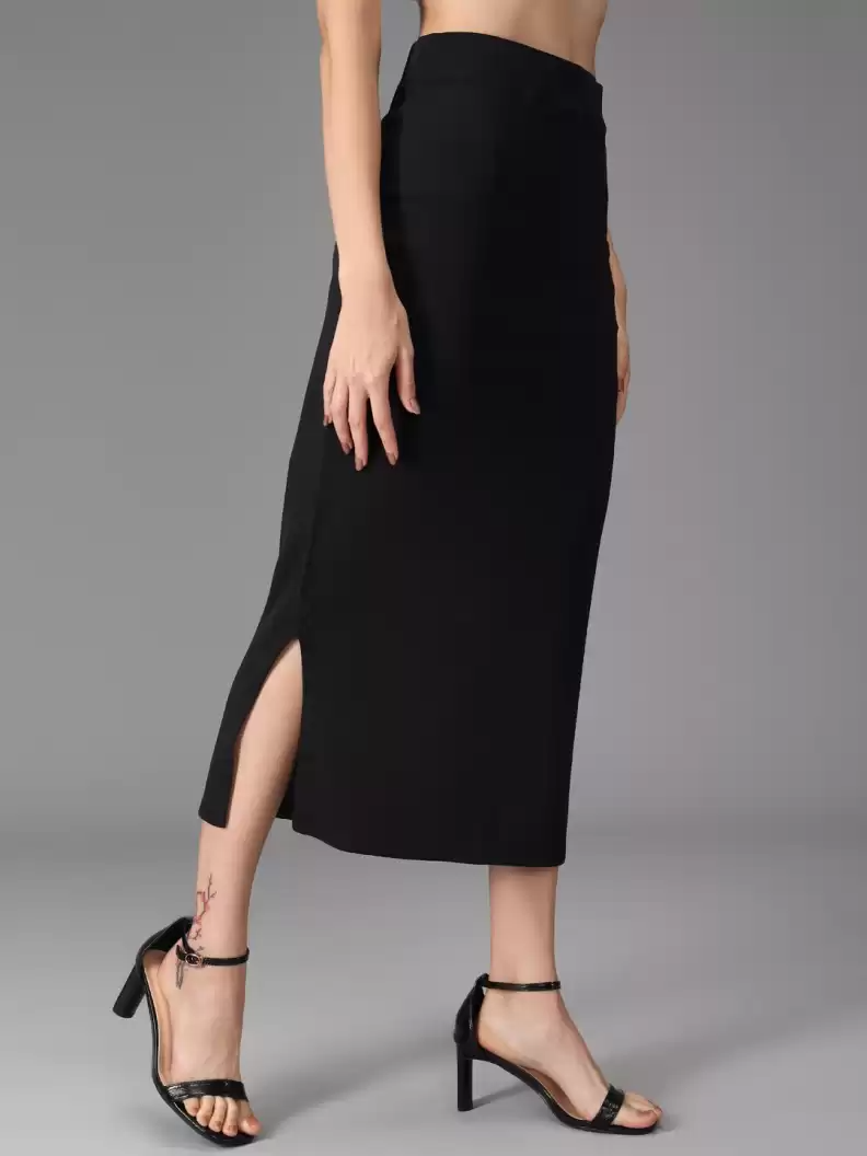 TANDUL  Women Solid Tube Black Skirt