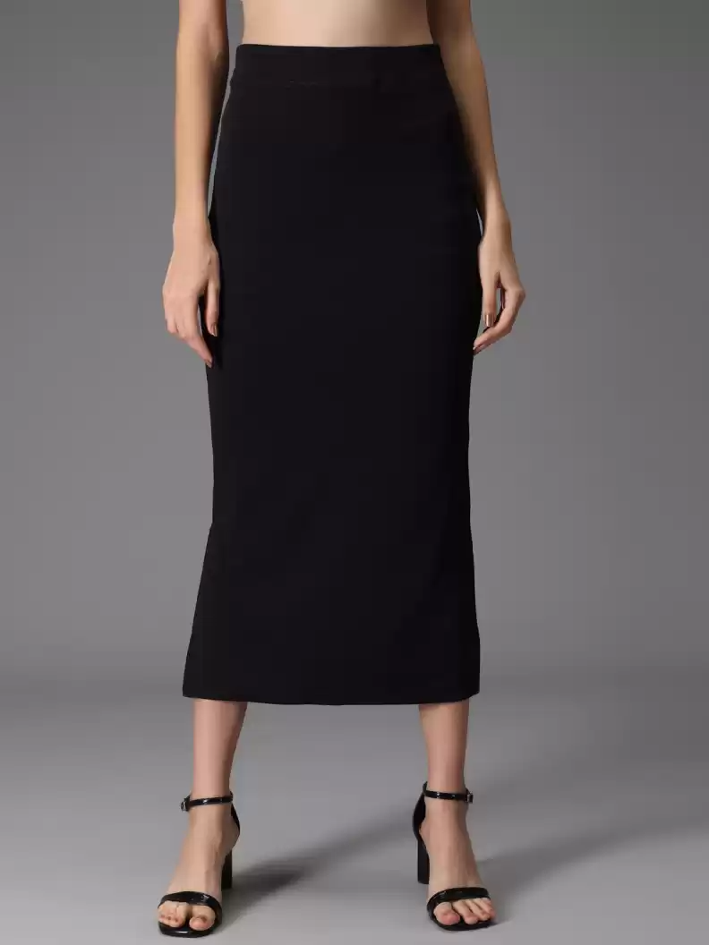 TANDUL  Women Solid Tube Black Skirt