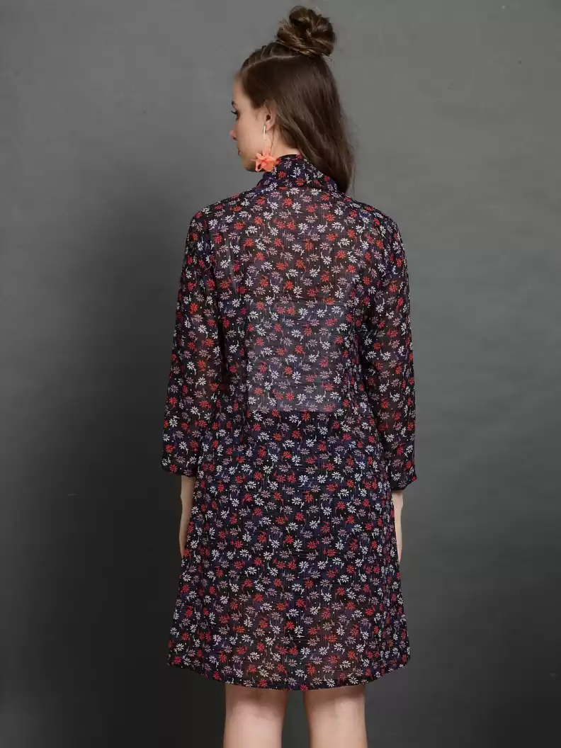 TANDUL  Women 3/4th Sleeve Multicolor Shrug