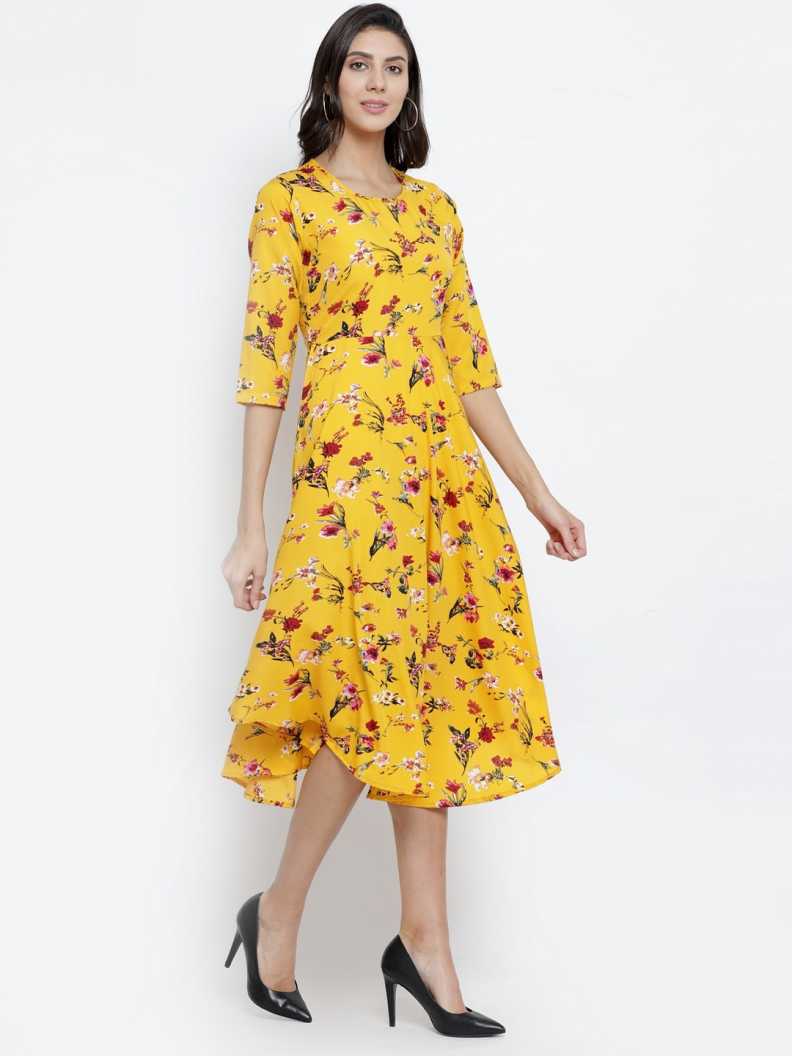 Women Fit and Flare Multicolor Dress