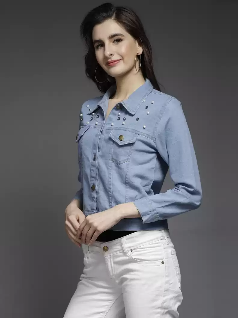 TANDUL  Full Sleeve Solid Women Denim Jacket