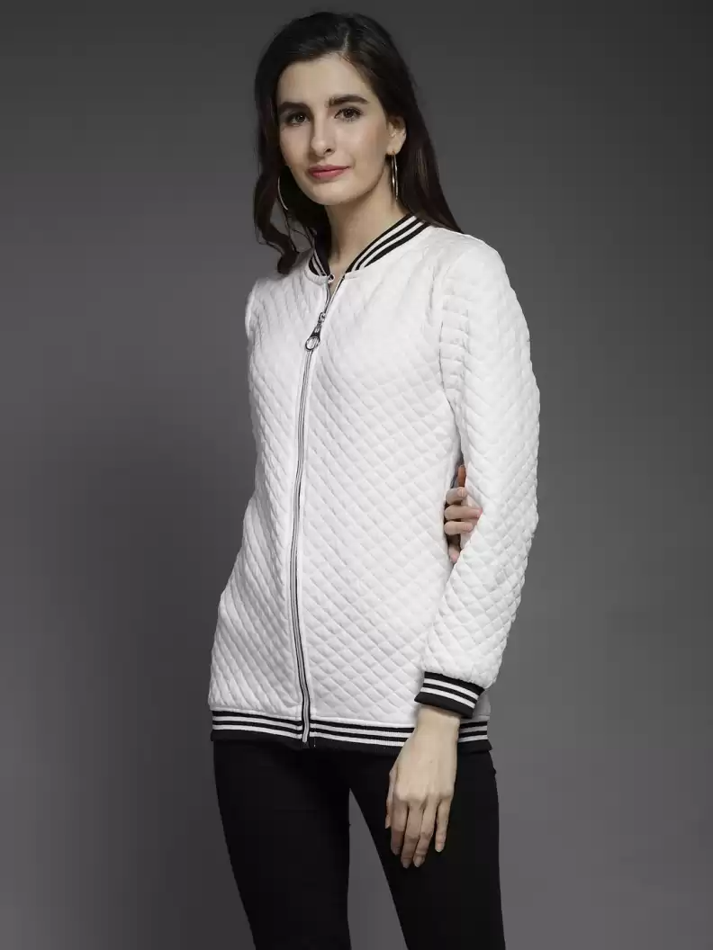 TANDUL  Full Sleeve Embossed Women Varsity Jacket