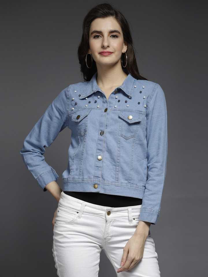 TANDUL  Full Sleeve Embellished Women Denim Jacket