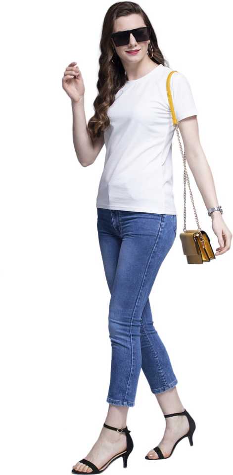 Casual Regular Sleeves Solid Women White Top