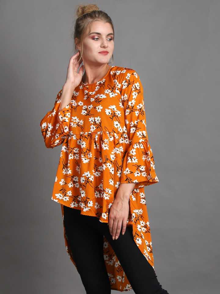 TANDUL  Casual Bell Sleeves Printed Women Multicolor Top