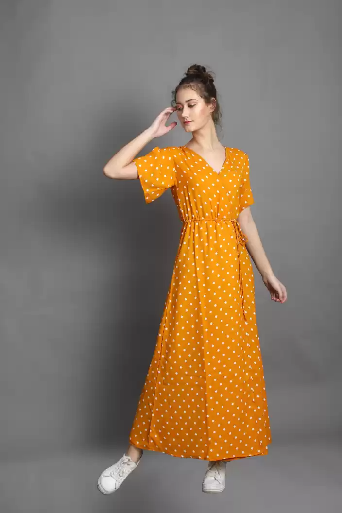 TANDUL  Women Maxi Yellow Dress