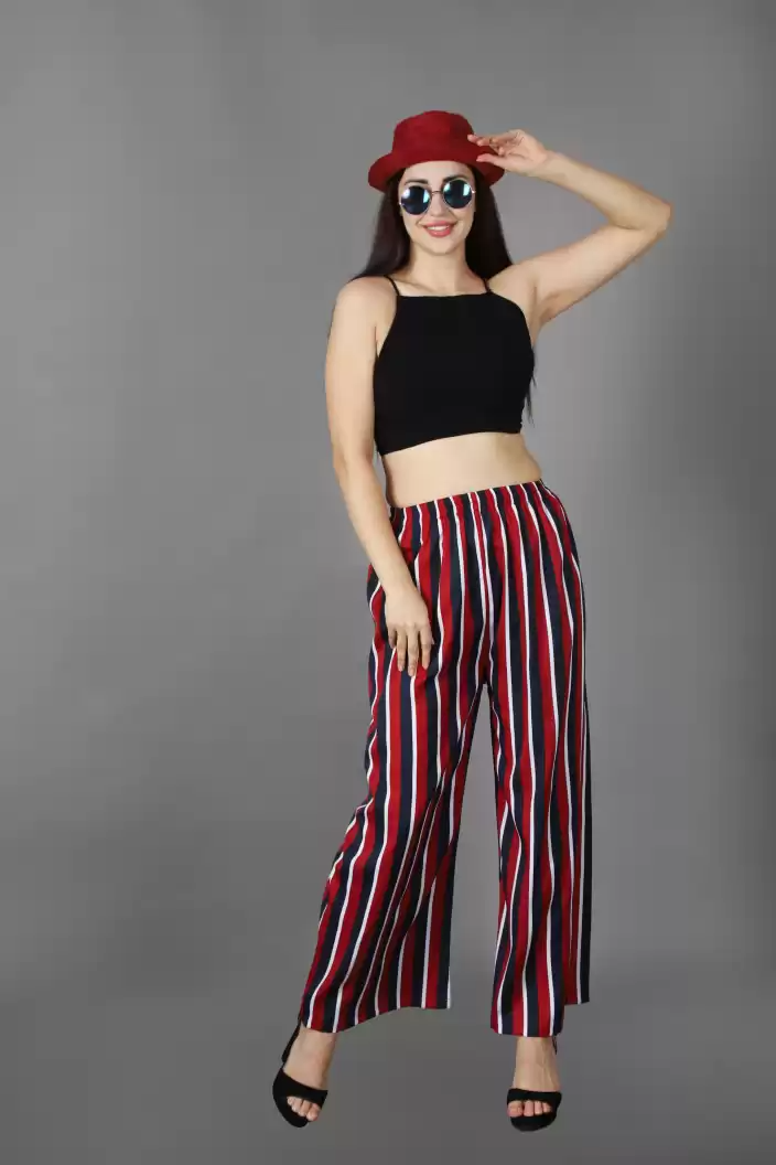 TANDUL  Regular Fit Women Multicolor Crepe Trousers