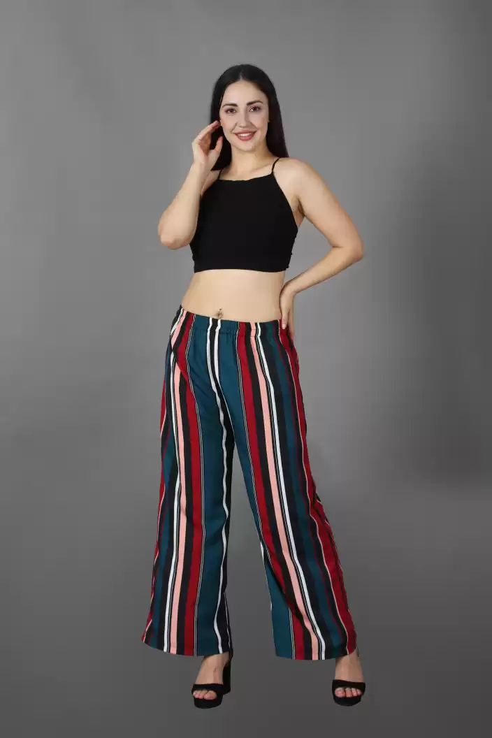 TANDUL  Regular Fit Women Multicolor Crepe Trousers