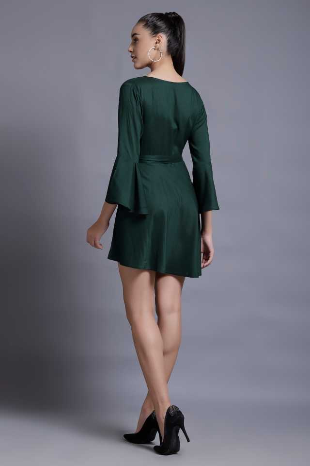 TANDUL  Women A-line Green Dress