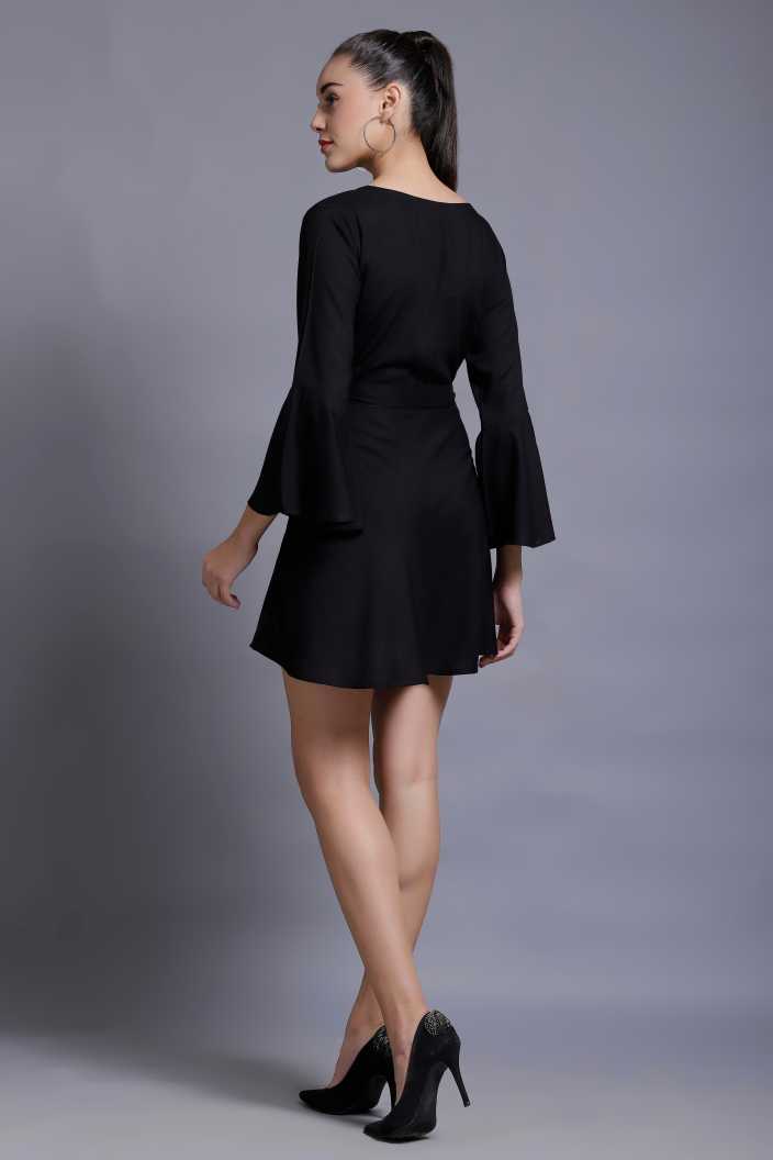 Women A-line Black Dress