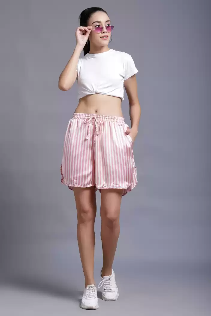 TANDUL  Printed Women White, Pink Dolphin Shorts