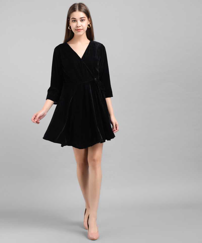 TANDUL  Women Layered Black Dress