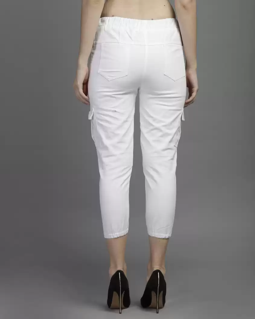 TANDUL  Regular Fit Women White Pure Cotton Trousers