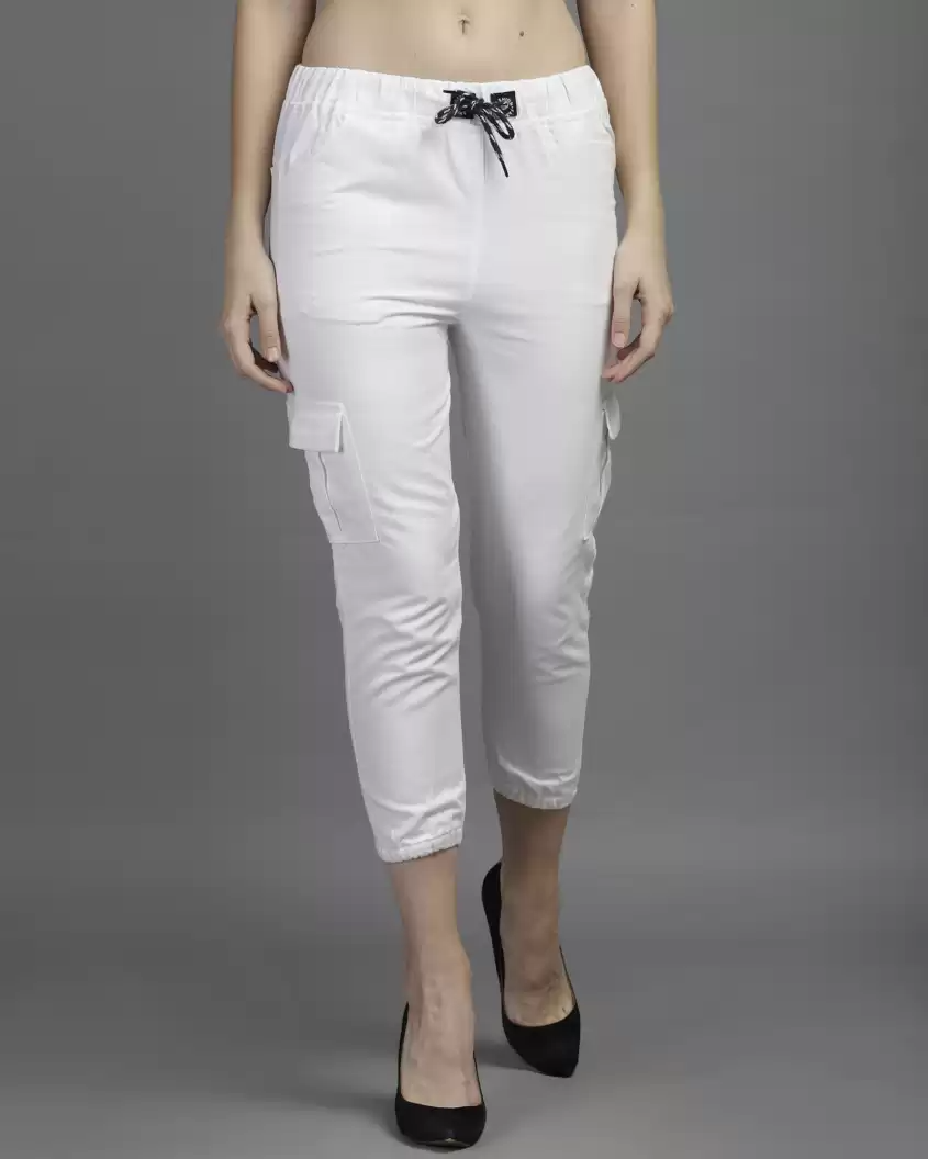 TANDUL  Regular Fit Women White Pure Cotton Trousers