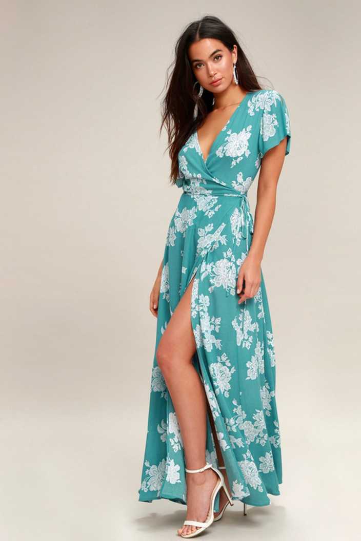 Women A-line Green Dress