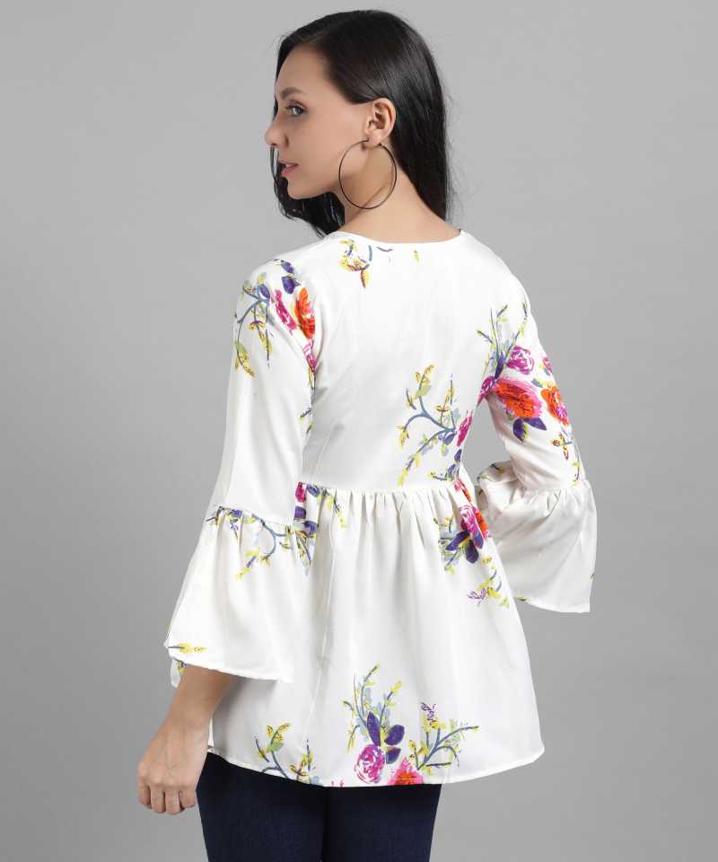 TANDUL  Casual Bell Sleeves Printed Women Multicolor Top