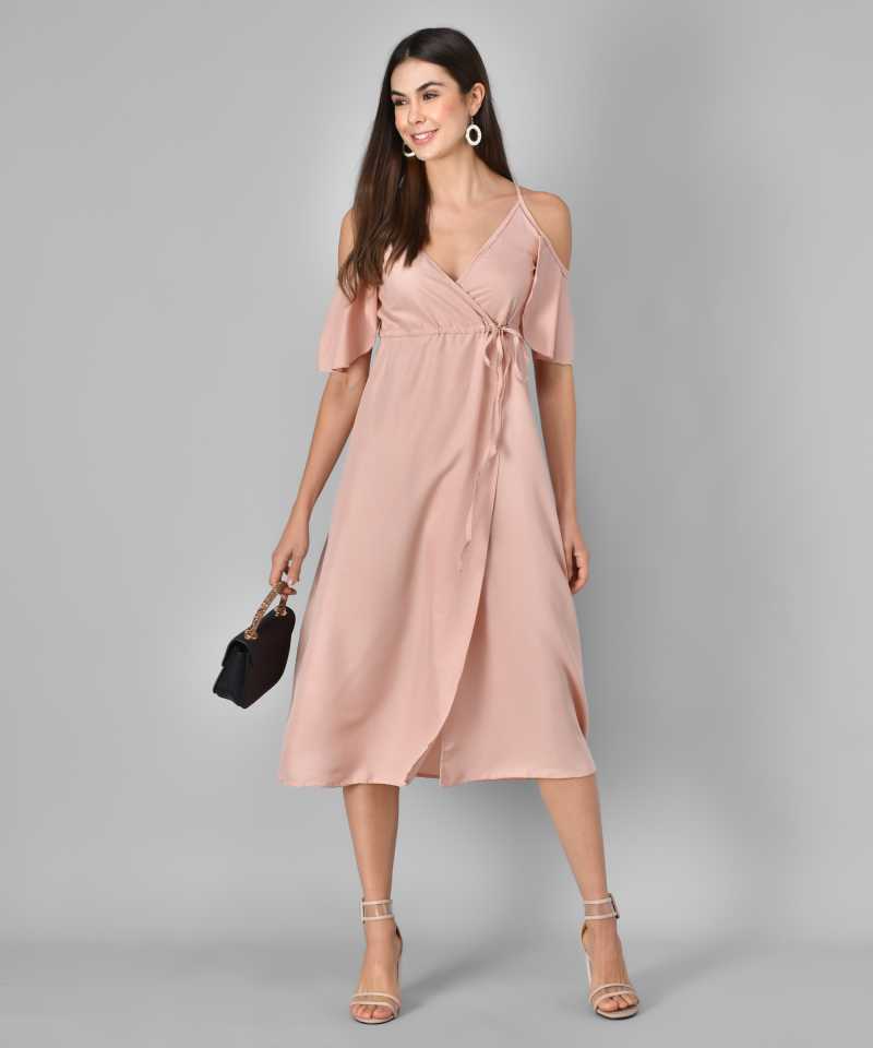 TANDUL  Women A-line Beige Dress