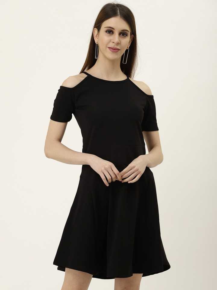 TANDUL  Women A-line Black Dress