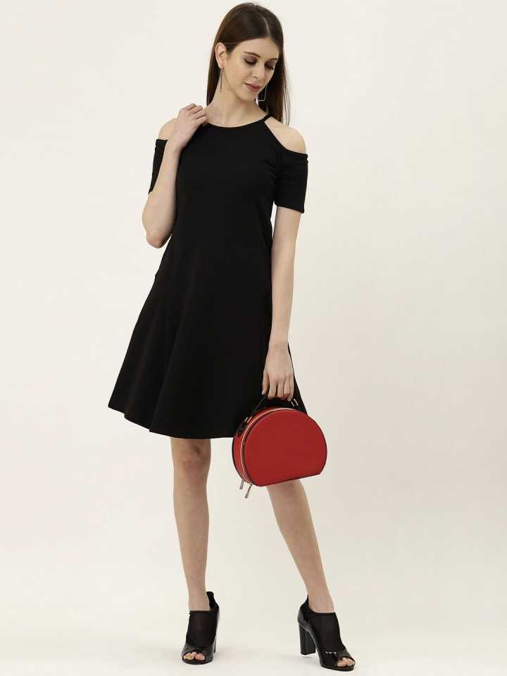 TANDUL  Women A-line Black Dress