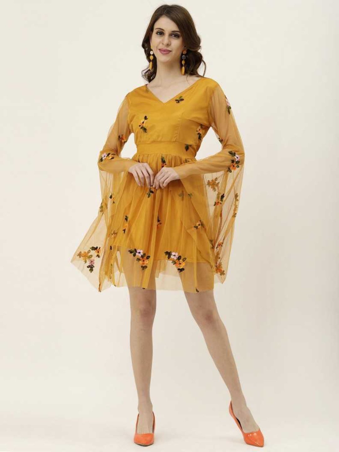 Women A-line Yellow Dress