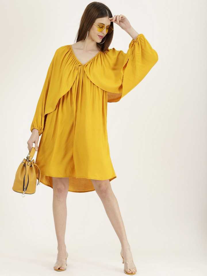 TANDUL  Women A-line Yellow Dress