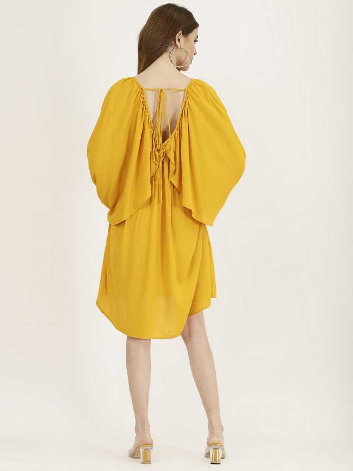 TANDUL  Women A-line Yellow Dress