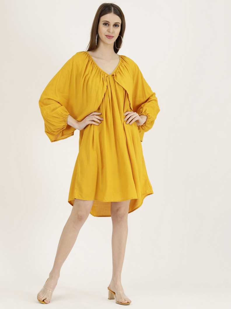 Women A-line Yellow Dress