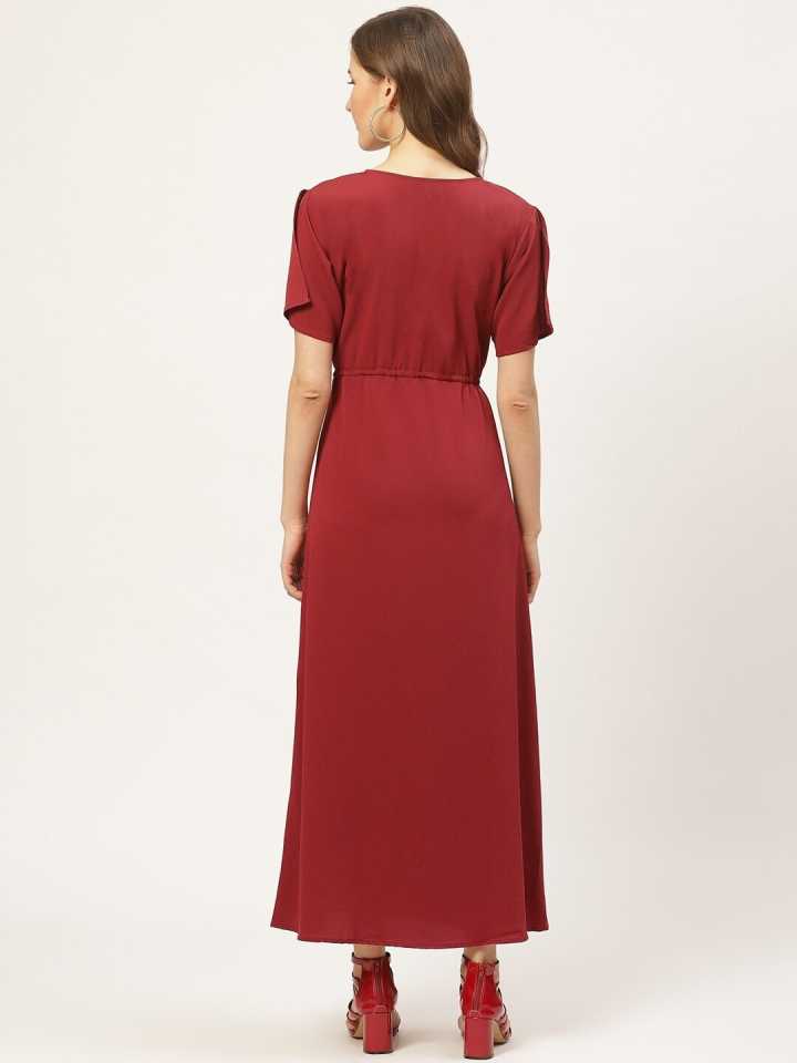 TANDUL  Women A-line Maroon Dress