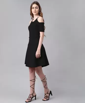 Women A-line Black Dress