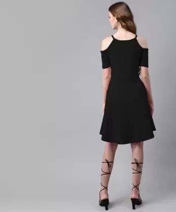 Women A-line Black Dress