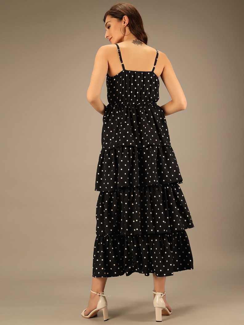 Women A-line Black, White Dress