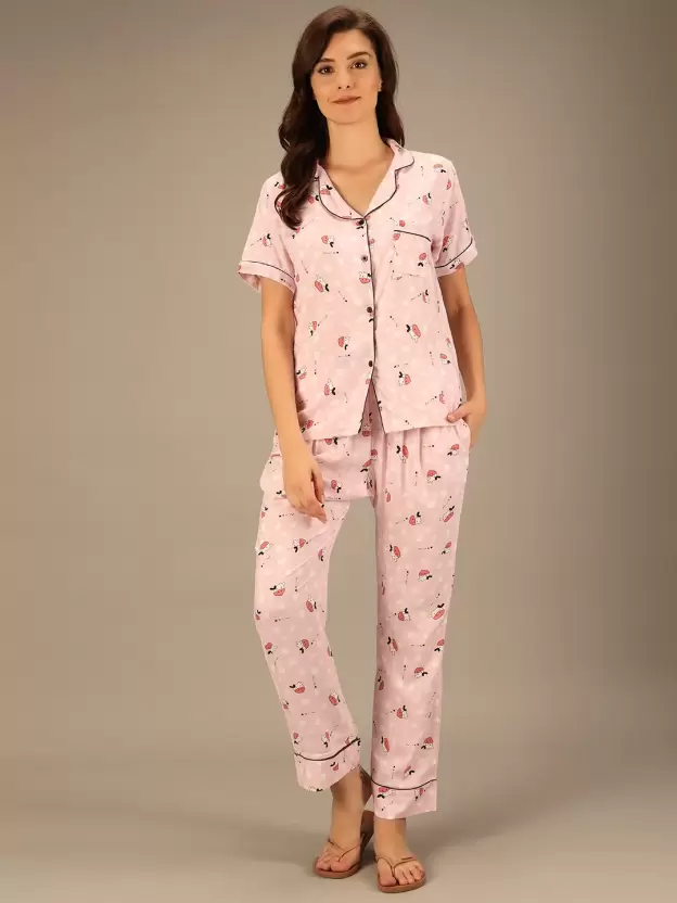 TANDUL  Women Printed Multicolor Shirt & Pyjama set