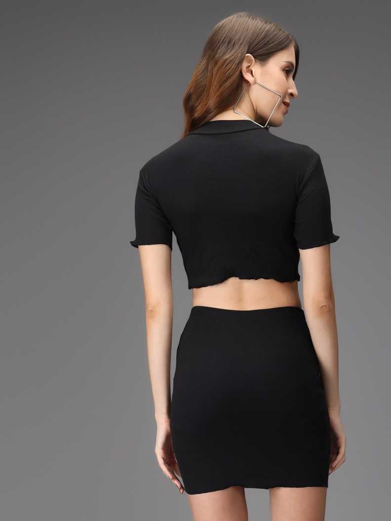 Women Two Piece Dress Black Dress