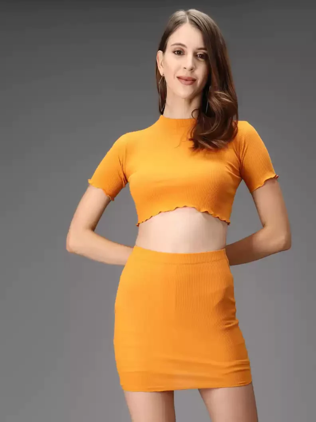 TANDUL  Women Two Piece Dress Yellow Dress