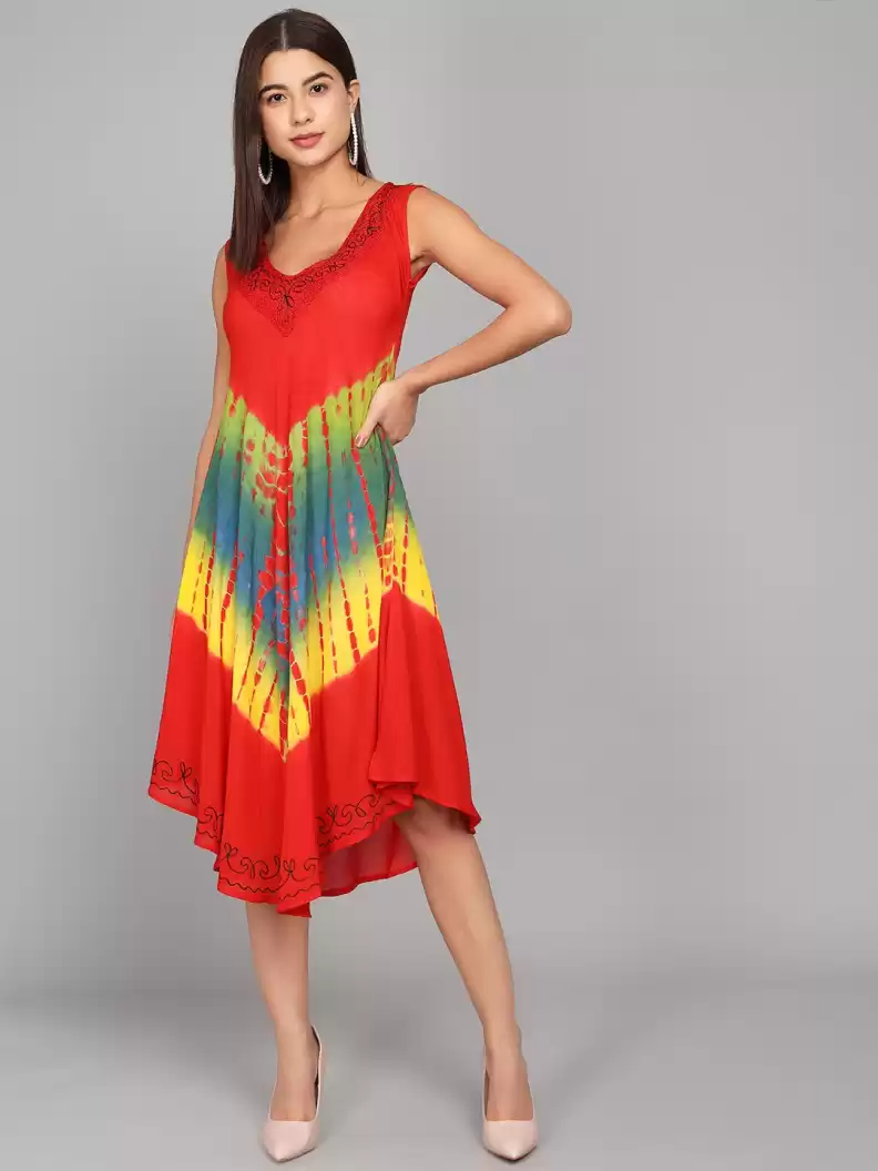 TANDUL  Women High Low Multicolor Dress