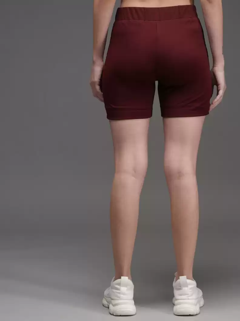 TANDUL  Solid Women Maroon Casual Shorts