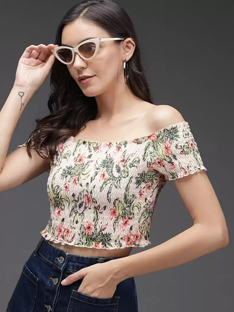 TANDUL  Casual Regular Sleeves Floral Print Women Multicolor Top