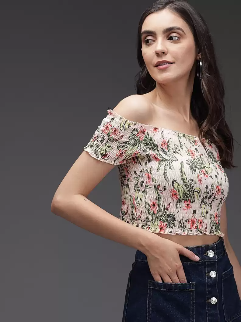 TANDUL  Casual Regular Sleeves Floral Print Women Multicolor Top